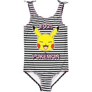 Pokemon Girls Pikachu One Piece Bathing Suit / Black/White/Pink